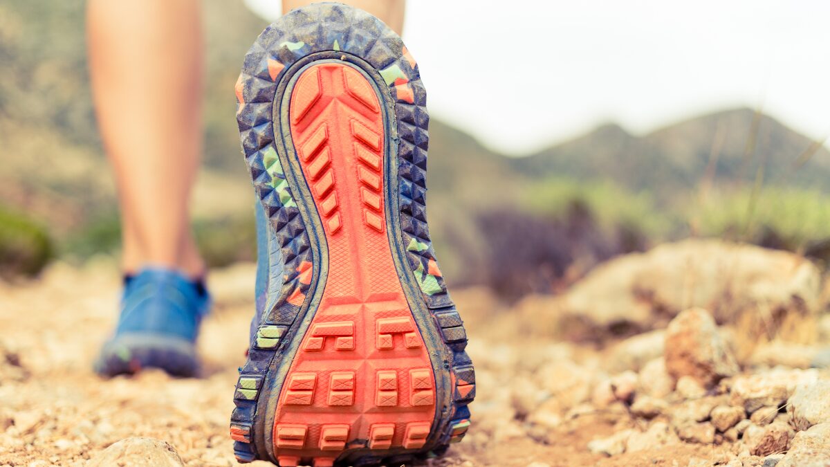 Hiking walking or running sports shoe sole